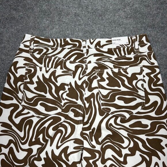 Rue21 Jeans Womens Plus 1X Brown White Denim Skate Straight Leg Wavy Stretch New - Picture 5 of 12